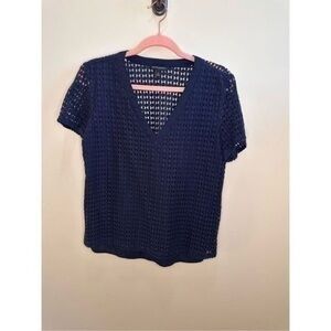 Banana Republic Navy Blue Islet Top Size Medium